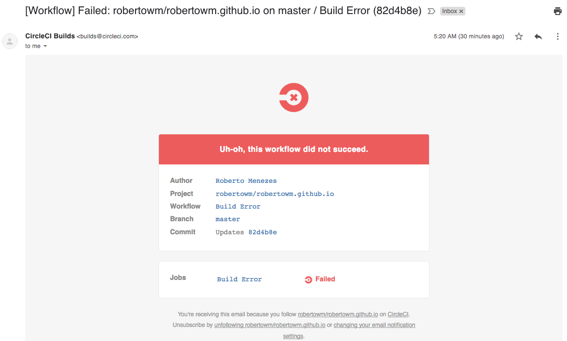Email about failed build on master Email about failed build on master